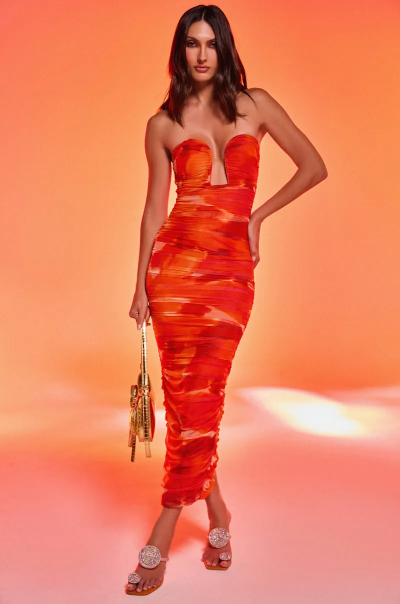 LOTS OF LOVE OMBRE MIDI DRESS sold by AKIRA