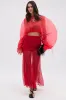 EASY ENOUGH RED MESH MIDI SKIRT sold by AKIRA
