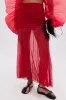 EASY ENOUGH RED MESH MIDI SKIRT sold by AKIRA