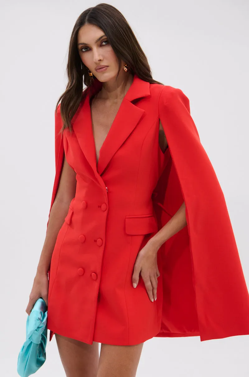 A LA MODE MINI BLAZER DRESS IN RED sold by AKIRA product image thumbnail 5