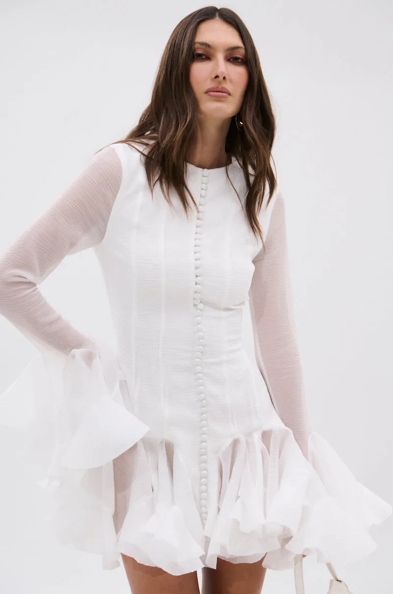 HOURS IN SILENCE RUFFLED MINI DRESS sold by AKIRA product image thumbnail 4