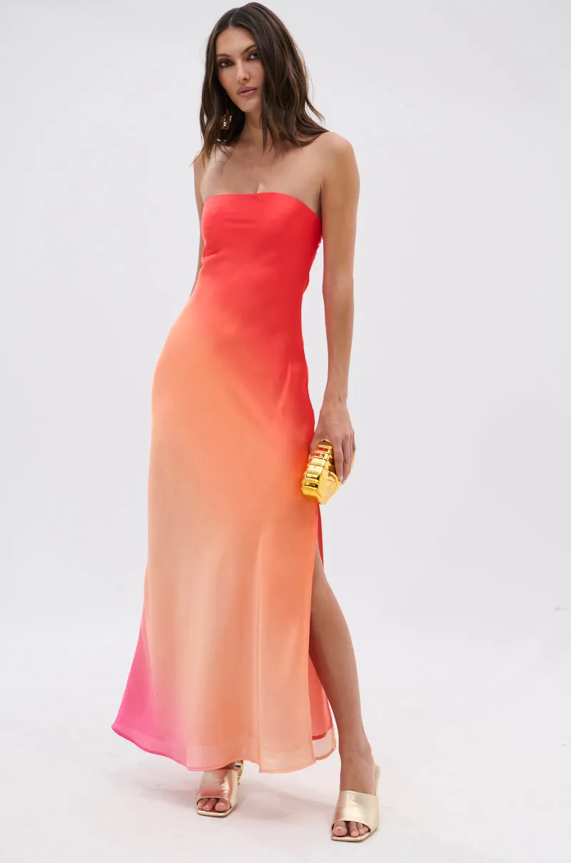 OCEAN BREEZE OMBRE SATIN MAXI DRESS sold by AKIRA product image thumbnail 3