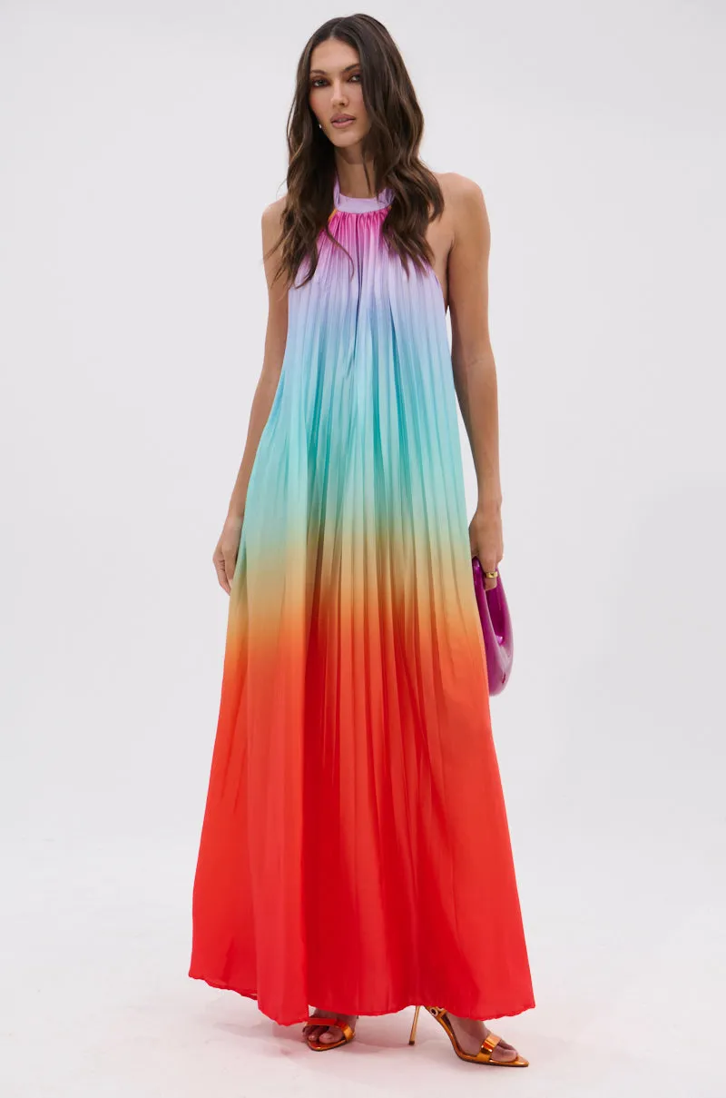 SUNSET PLEATED OMBRE MAXI DRESS sold by AKIRA product image thumbnail 3