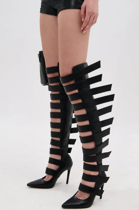 AZALEA WANG REIN BLACK THIGH HIGH BOOT sold by AKIRA