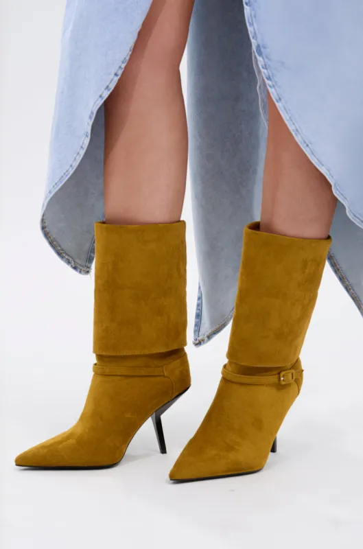 AZALEA WANG WINDING OLIVE STILETTO BOOTIE sold by AKIRA