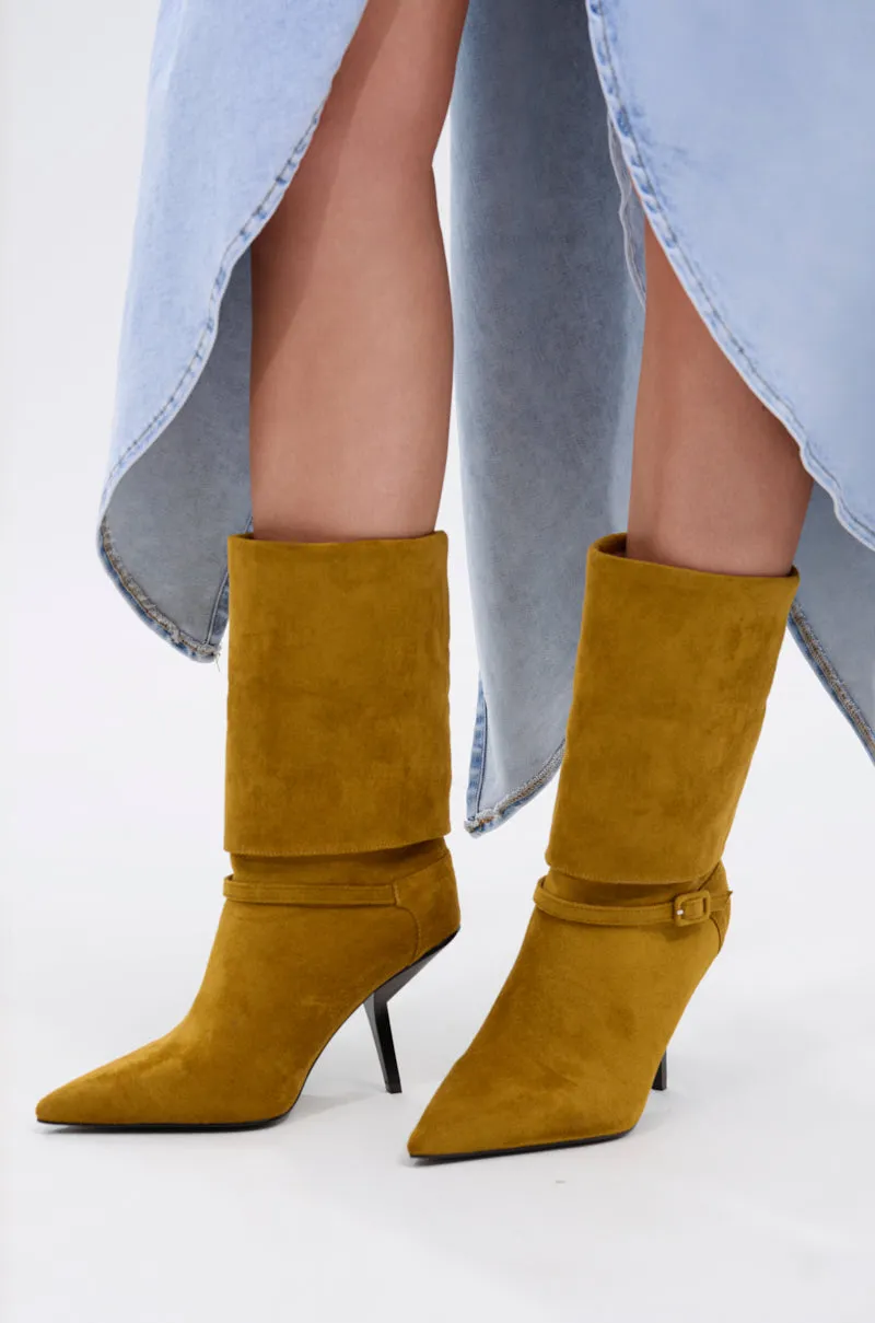 AZALEA WANG WINDING OLIVE STILETTO BOOTIE sold by AKIRA