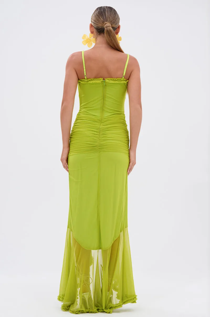 TATI RUFFLE MAXI DRESS IN LIME sold by AKIRA product image thumbnail 5