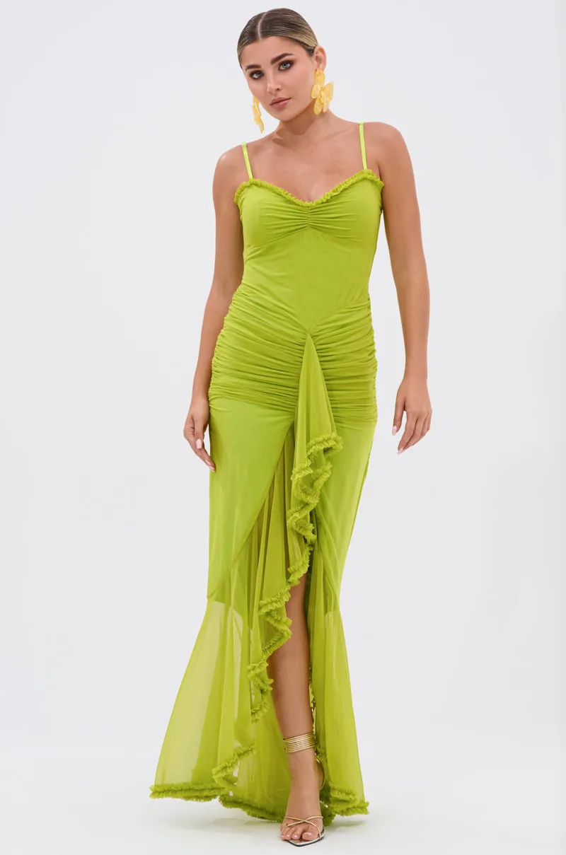 TATI RUFFLE MAXI DRESS IN LIME sold by AKIRA product image thumbnail 3