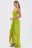 TATI RUFFLE MAXI DRESS IN LIME sold by AKIRA