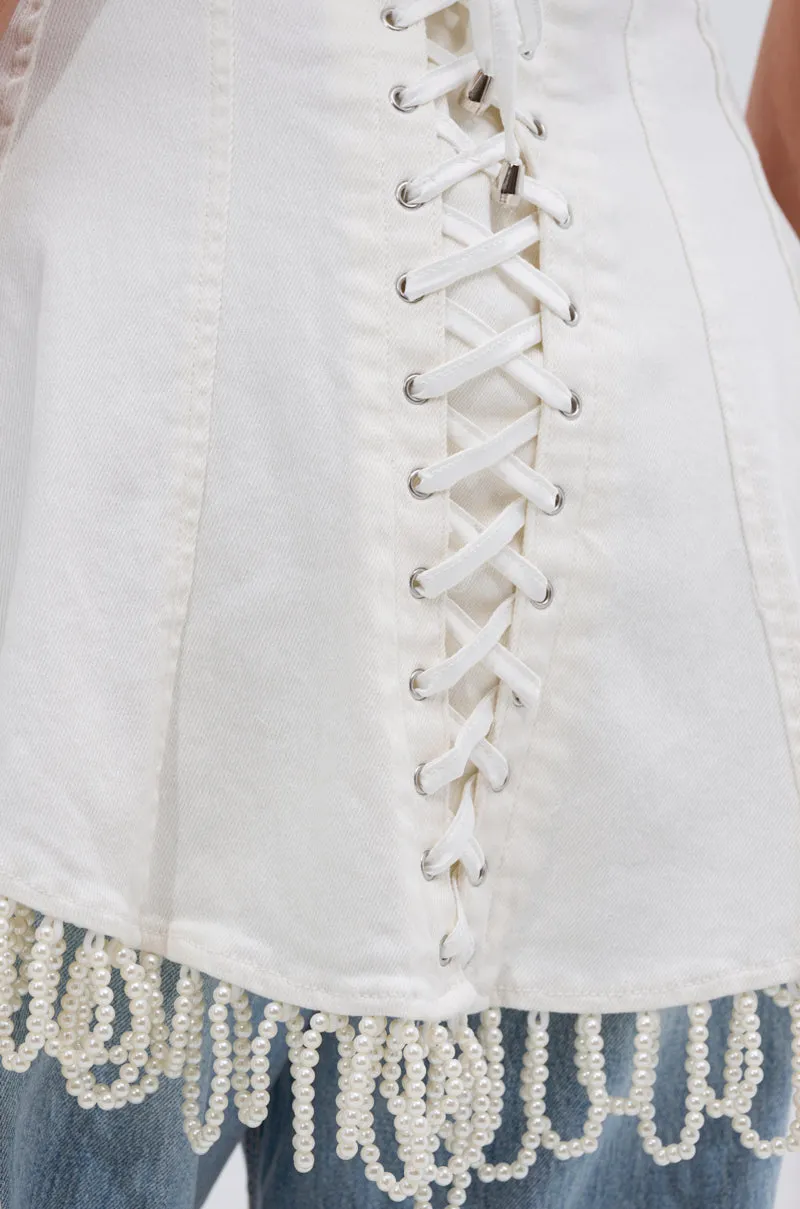 PEARL TRIM HIGH LOW CORSET sold by AKIRA product image thumbnail 5