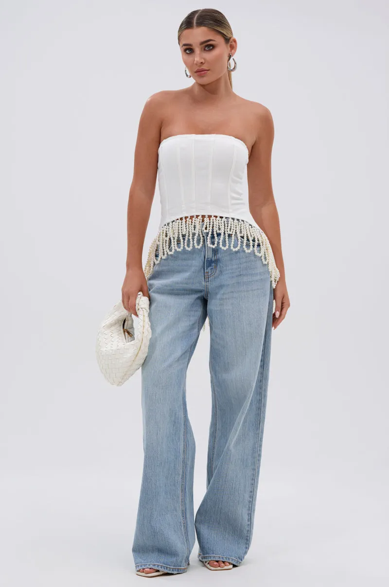 PEARL TRIM HIGH LOW CORSET sold by AKIRA product image thumbnail 4