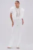 WALK THAT WALK RUFFLE JUMPSUIT IN WHITE sold by AKIRA