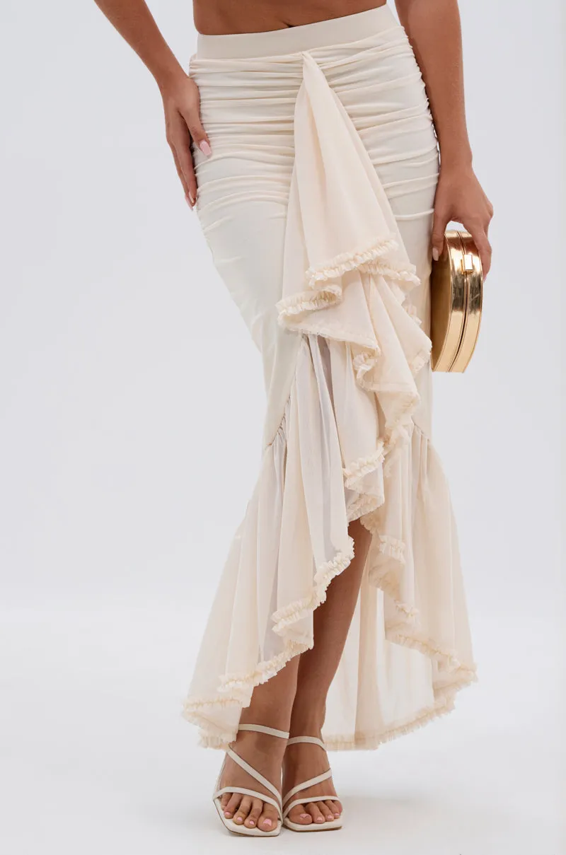 MELISSA MESH RUCHED SKIRT sold by AKIRA