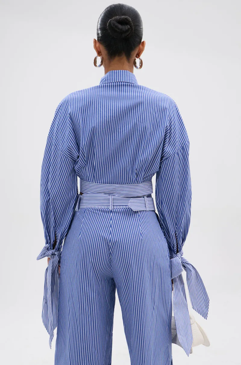 UNDER THE SUN STRIPE TIE FRONT BLOUSE sold by AKIRA product image thumbnail 5