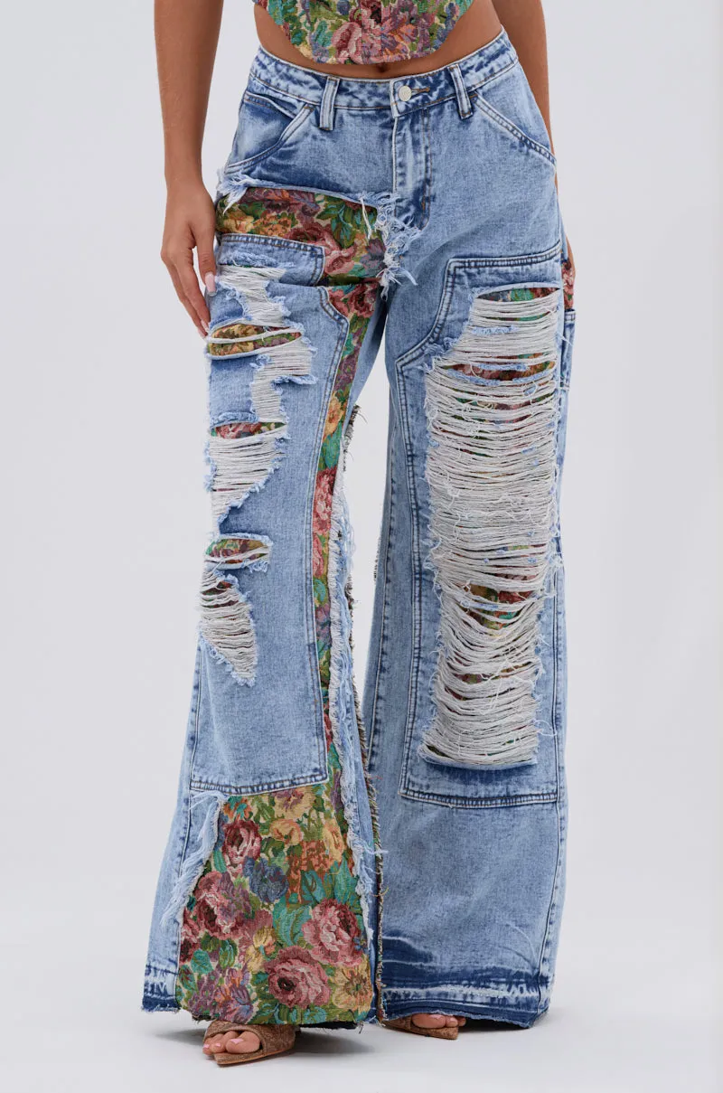 THOUGHT I KNEW YOU RELAXED DENIM WITH BROCADE sold by AKIRA product image thumbnail 2