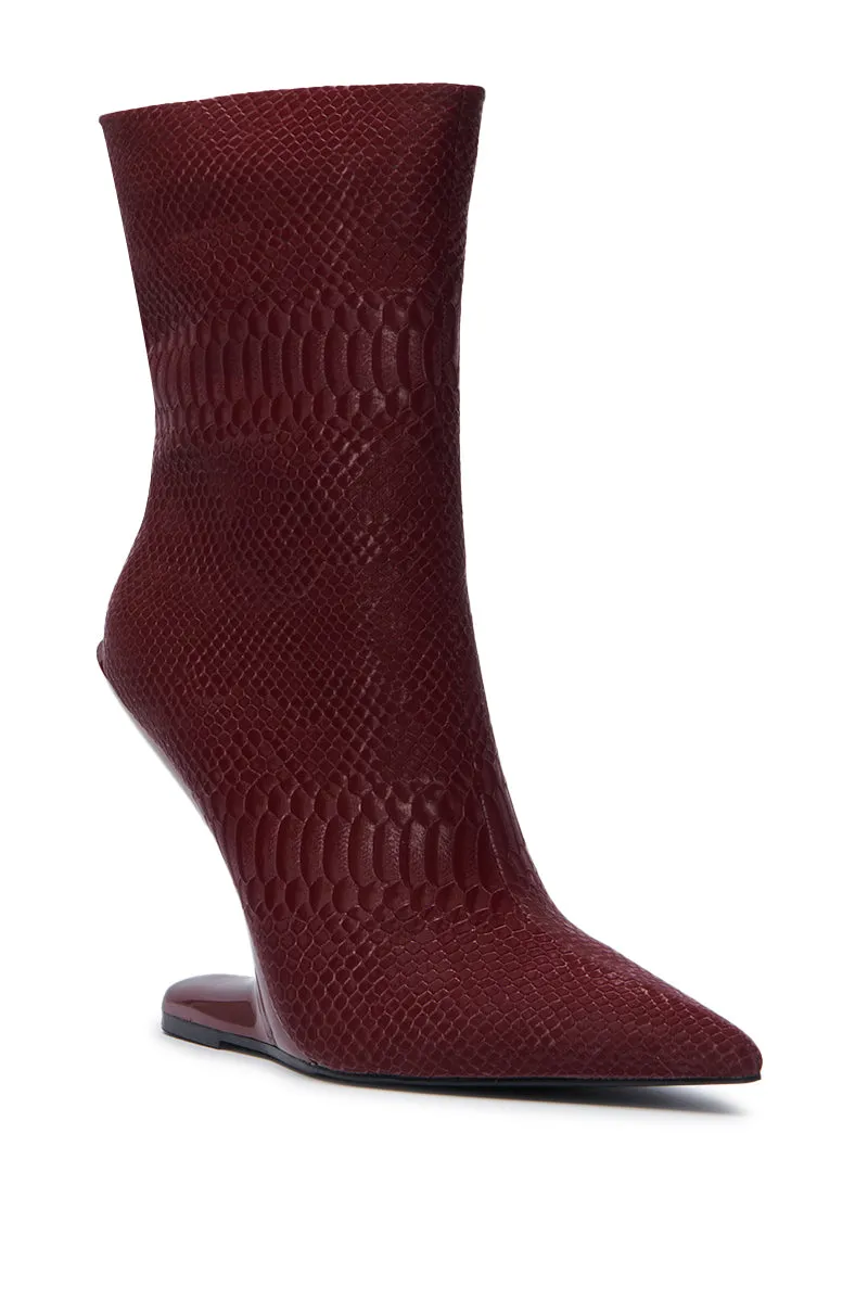 AZALEA WANG GLACIELLE BURGUNDY CROC BOOTIE sold by AKIRA product image thumbnail 3