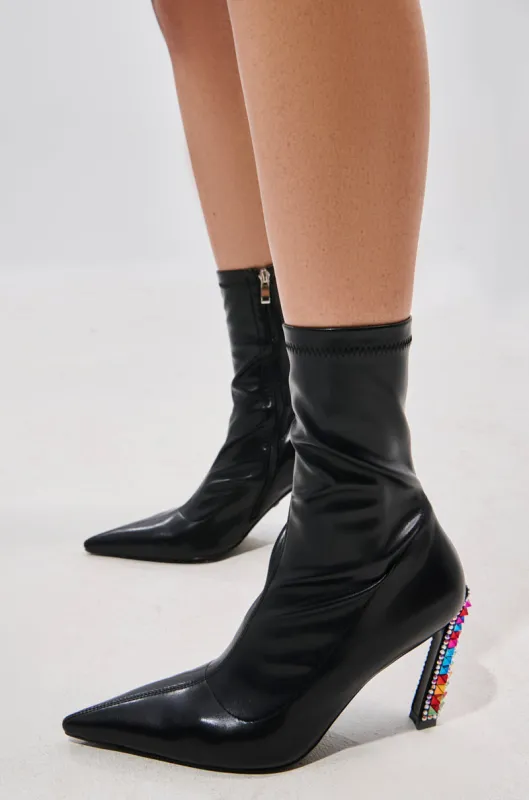 AZALEA WANG GRYFFON BLACK STILETTO BOOTIE sold by AKIRA