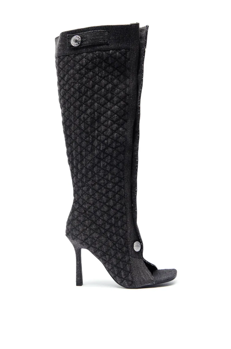 AZALEA WANG KAZUKI GREY QUILTED DENIM BOOT sold by AKIRA product image thumbnail 4
