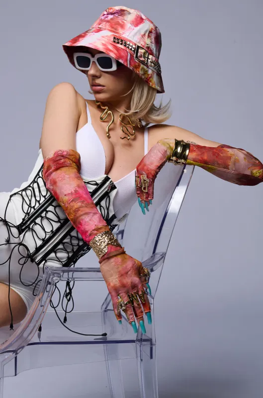 CRAZY LOVE FINGERLESS MESH GLOVES sold by AKIRA