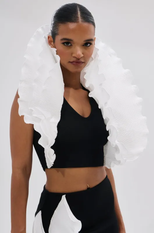 FASHION ICON RUFFLE BANDAGE BLOUSE sold by AKIRA