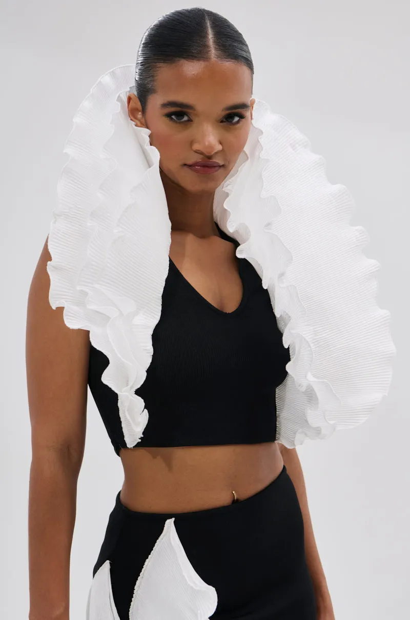 FASHION ICON RUFFLE BANDAGE BLOUSE sold by AKIRA