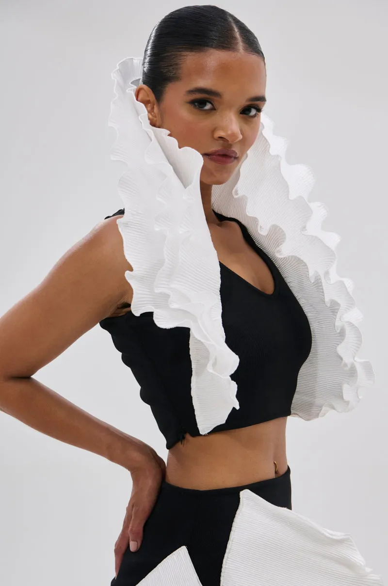 FASHION ICON RUFFLE BANDAGE BLOUSE sold by AKIRA product image thumbnail 3