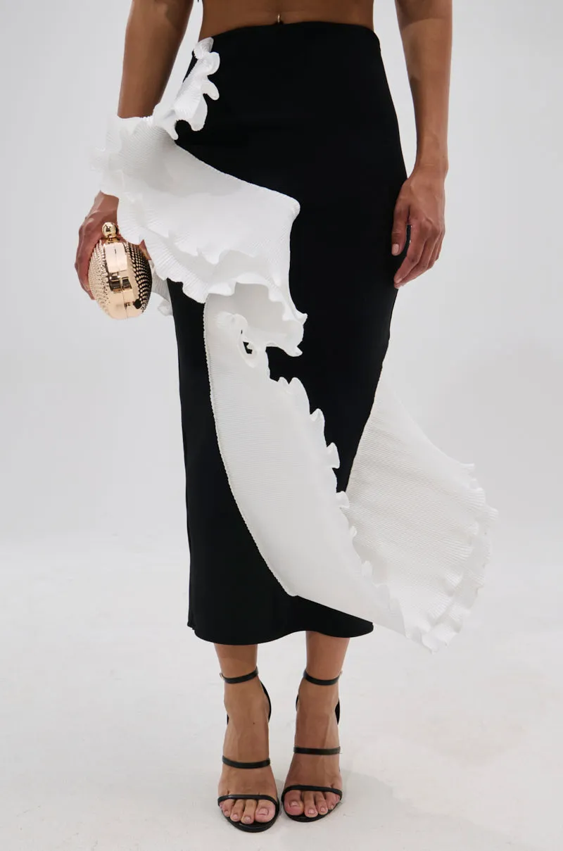 FASHION ICON RUFFLE BANDAGE MAXI SKIRT sold by AKIRA product image thumbnail 3
