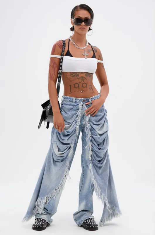 ALL OVER THE PLACE DENIM PANT sold by AKIRA