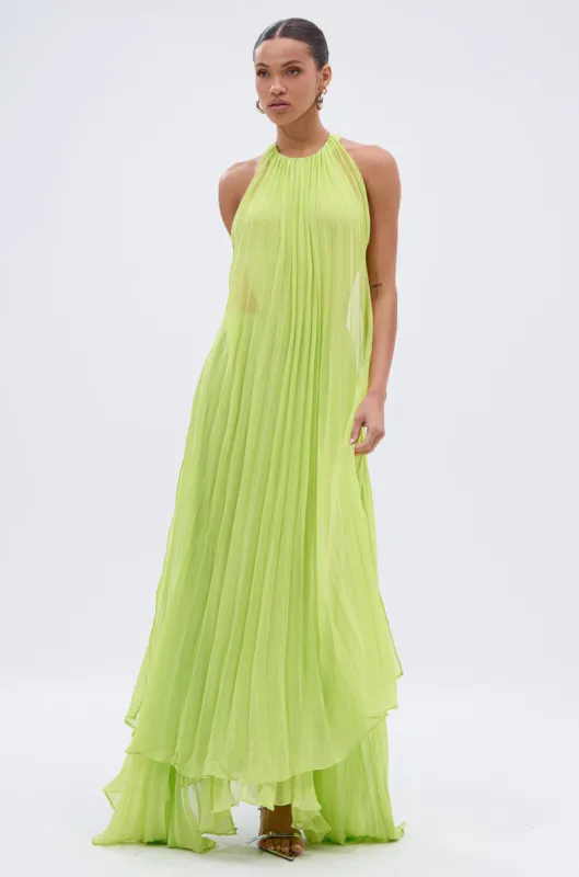 NIXEN MAXI DRESS WITH CHIFFON OVERLAY sold by AKIRA