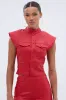 BIG CITY LIVIN FAUX LEATHER BUTTON DOWN sold by AKIRA