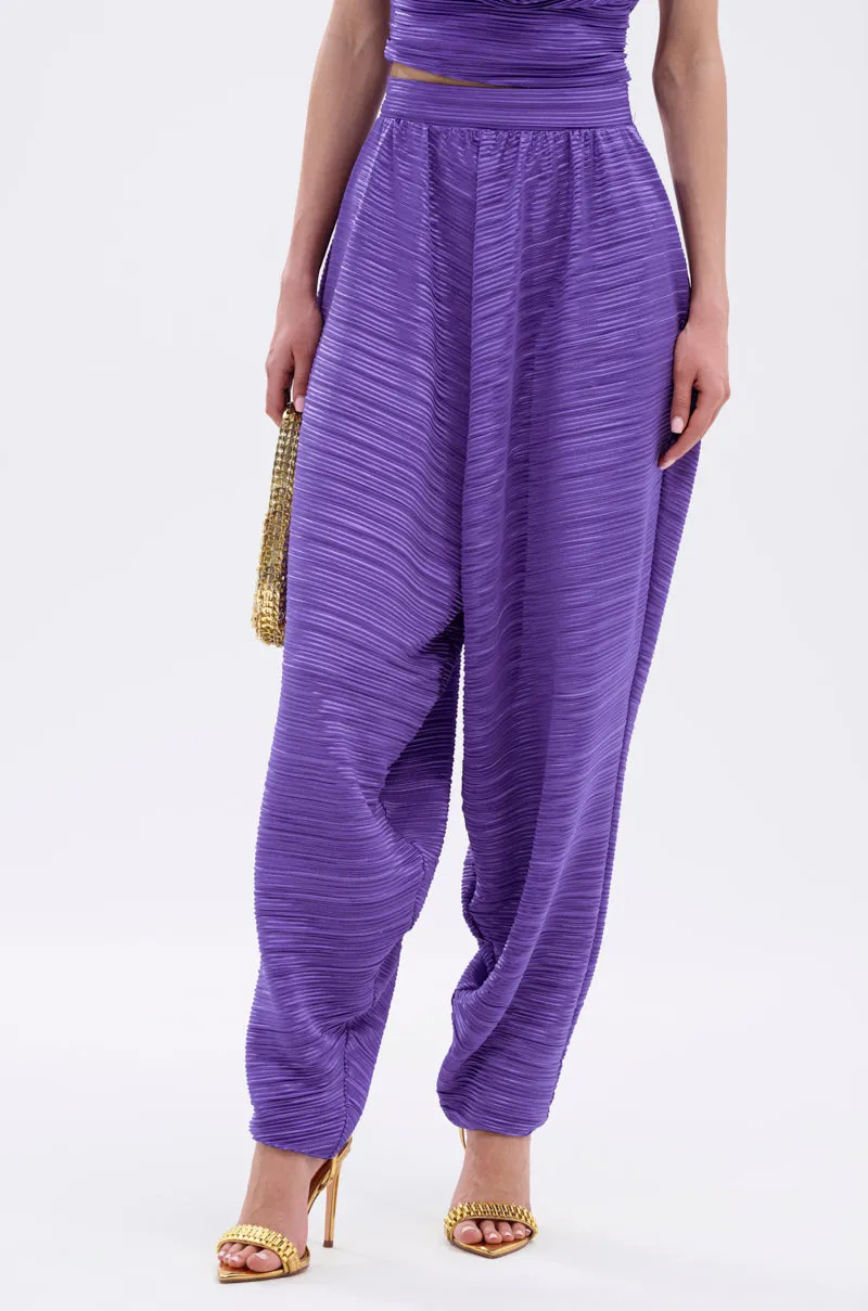 MAYAH WIDE LEG PLISSE PANT IN PURPLE sold by AKIRA product image thumbnail 3