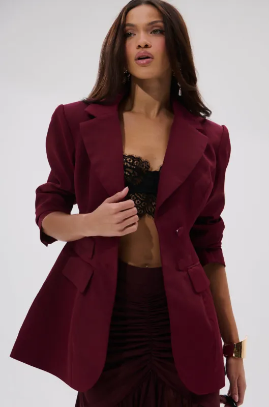 THE BLUEPRINT ASYMMETRICAL BLAZER sold by AKIRA