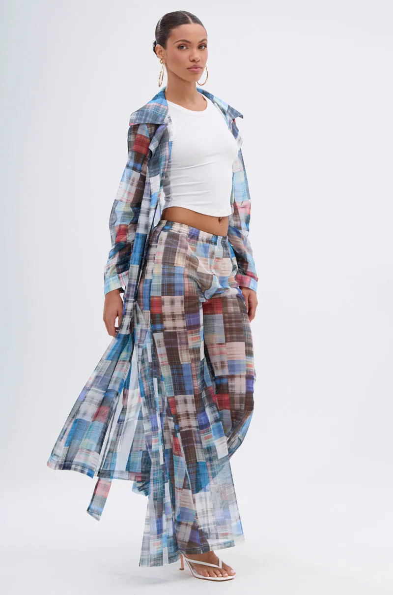 LIVING THE LIFE PLAID MESH TRENCH sold by AKIRA product image thumbnail 3