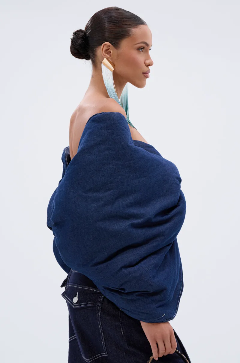 PADDED DENIM BOW TOP sold by AKIRA product image thumbnail 4