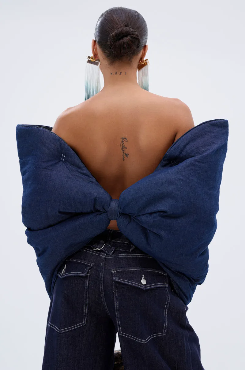 PADDED DENIM BOW TOP sold by AKIRA product image thumbnail 5