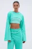 ISSA DOUBLE LAYER CROP SWEATSHIRT IN TIFFANY sold by AKIRA