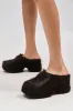 AZALEA WANG LEESHA CHOCOLATE PONY HAIR CLOG sold by AKIRA