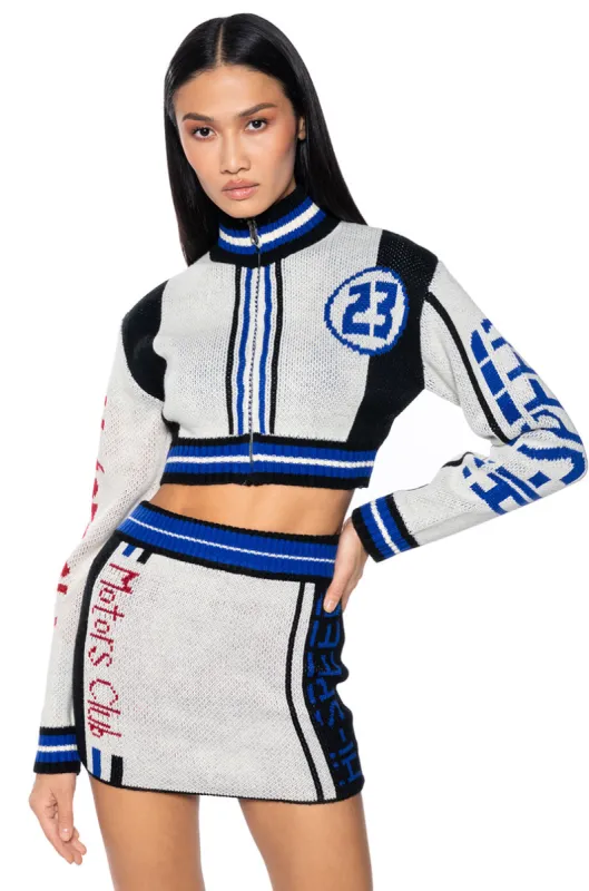 MOTOR CLUB KNIT LONG SLEEVE TOP sold by AKIRA