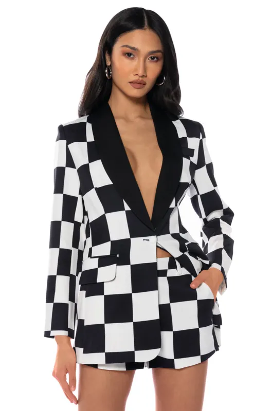 CHECKMATE FITTED BLAZER sold by AKIRA
