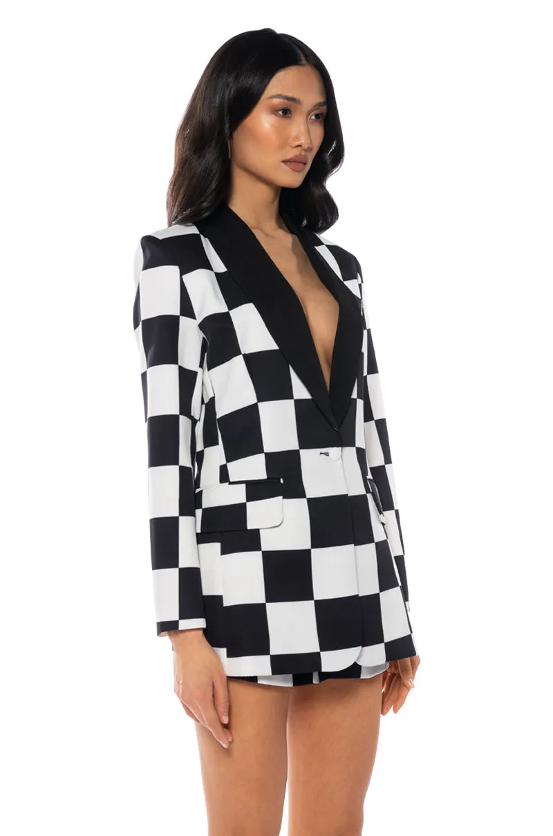 CHECKMATE FITTED BLAZER sold by AKIRA product image thumbnail 3
