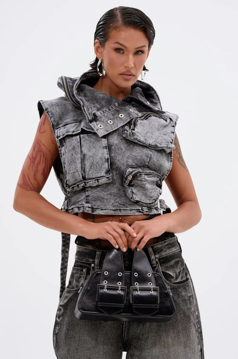 MODEL BEHAVIOR DENIM TOP sold by AKIRA product image thumbnail 4