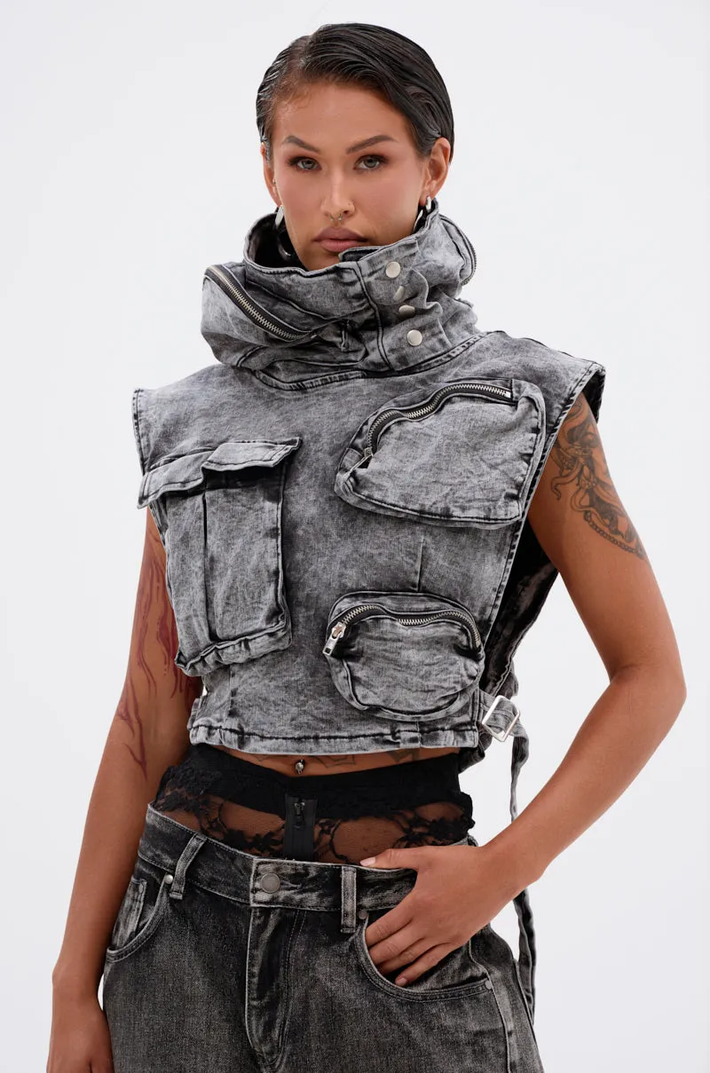 MODEL BEHAVIOR DENIM TOP sold by AKIRA