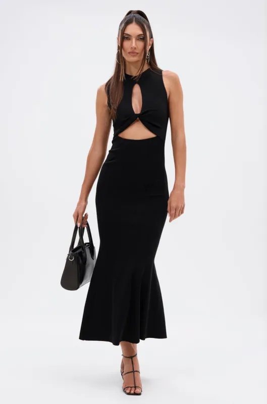 NOT TOO CASUAL KNIT MAXI DRESS IN BLACK sold by AKIRA