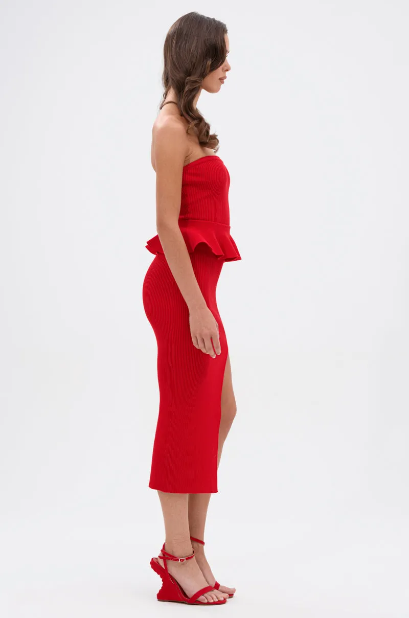 KIKI MIDI DRESS IN RED sold by AKIRA product image thumbnail 5