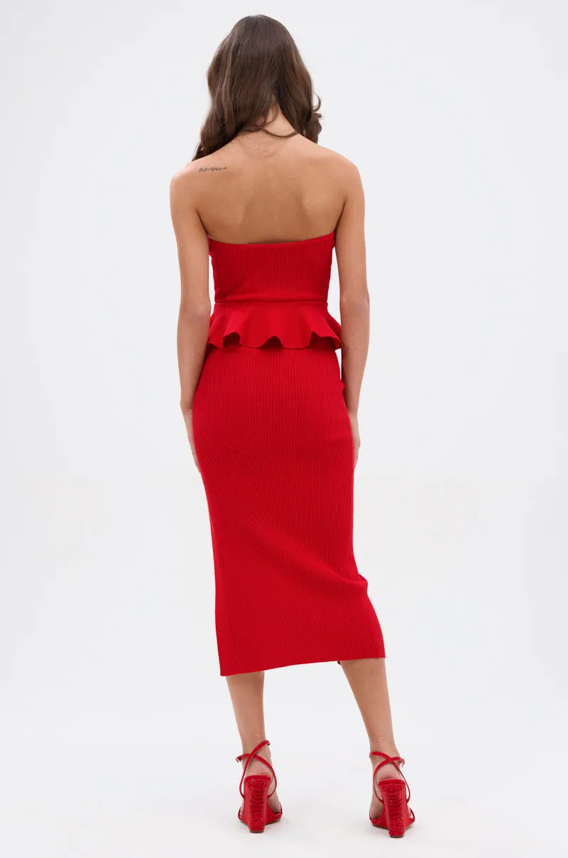 KIKI MIDI DRESS IN RED sold by AKIRA product image thumbnail 4