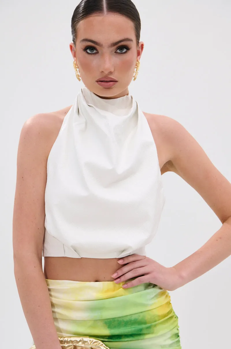 GOING NO WHERE HALTER BLOUSE sold by AKIRA