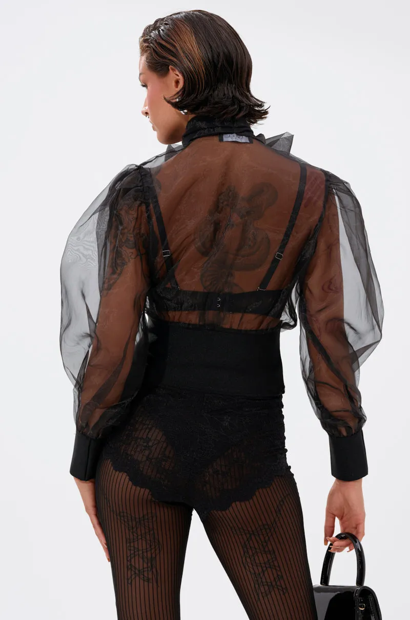 DANCE AND SHAKE BLOUSE WITH BOW IN BLACK sold by AKIRA product image thumbnail 5