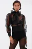 DANCE AND SHAKE BLOUSE WITH BOW IN BLACK sold by AKIRA