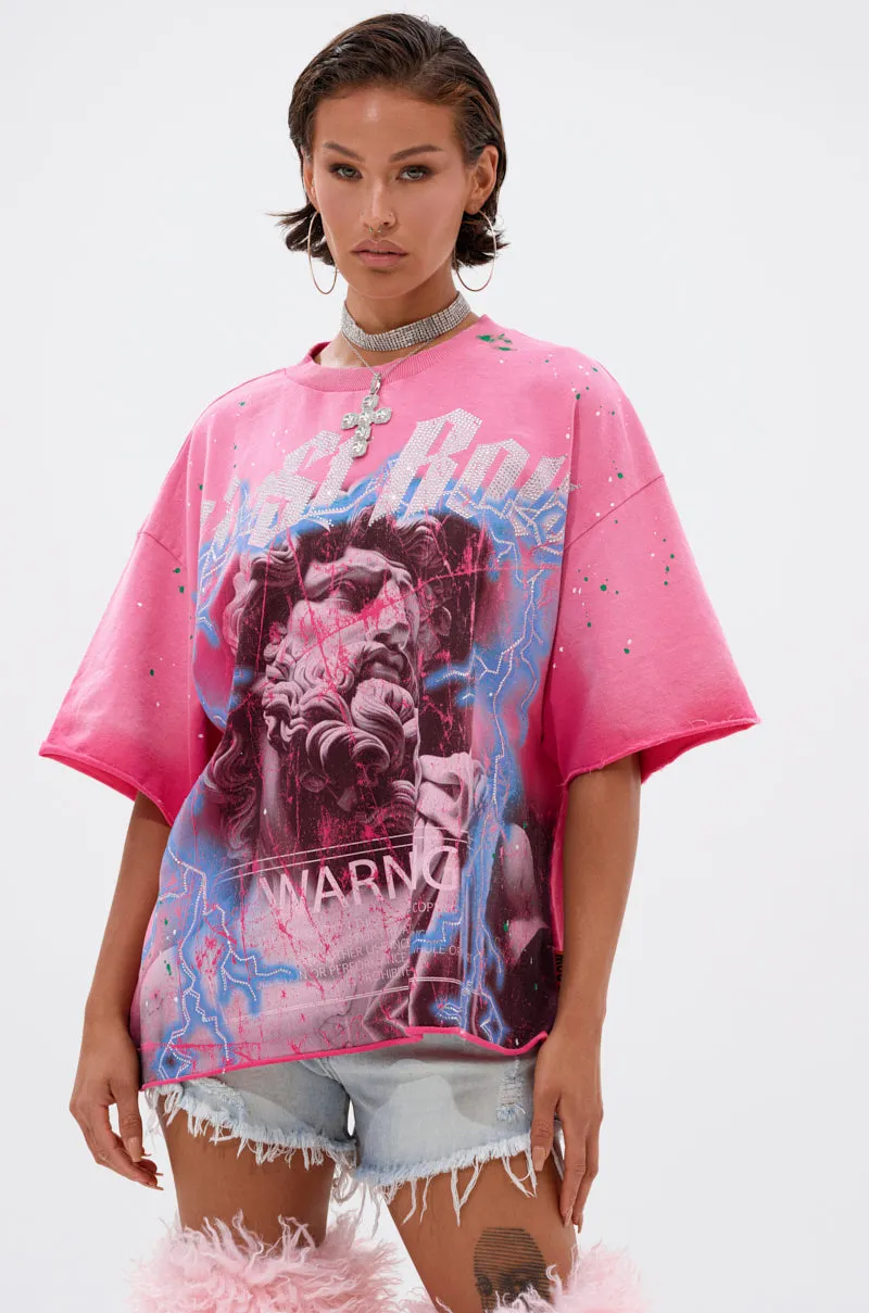 FIRST ROW FADE INTO BLACK OVERSIZED TEE sold by AKIRA