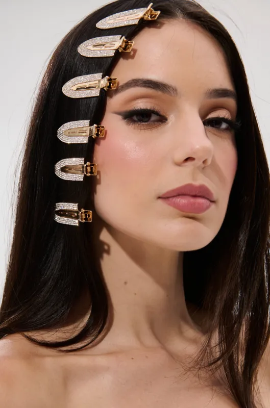 TOO PRETTY FOR THIS BLING HAIR CLIPS sold by AKIRA